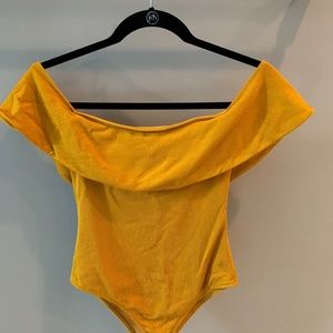 Mustard Yellow off shoulder bodysuit size M